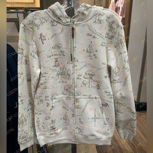 Disneyland Winnie the Pooh Hundred Acre Wood Map Zip Hoodie